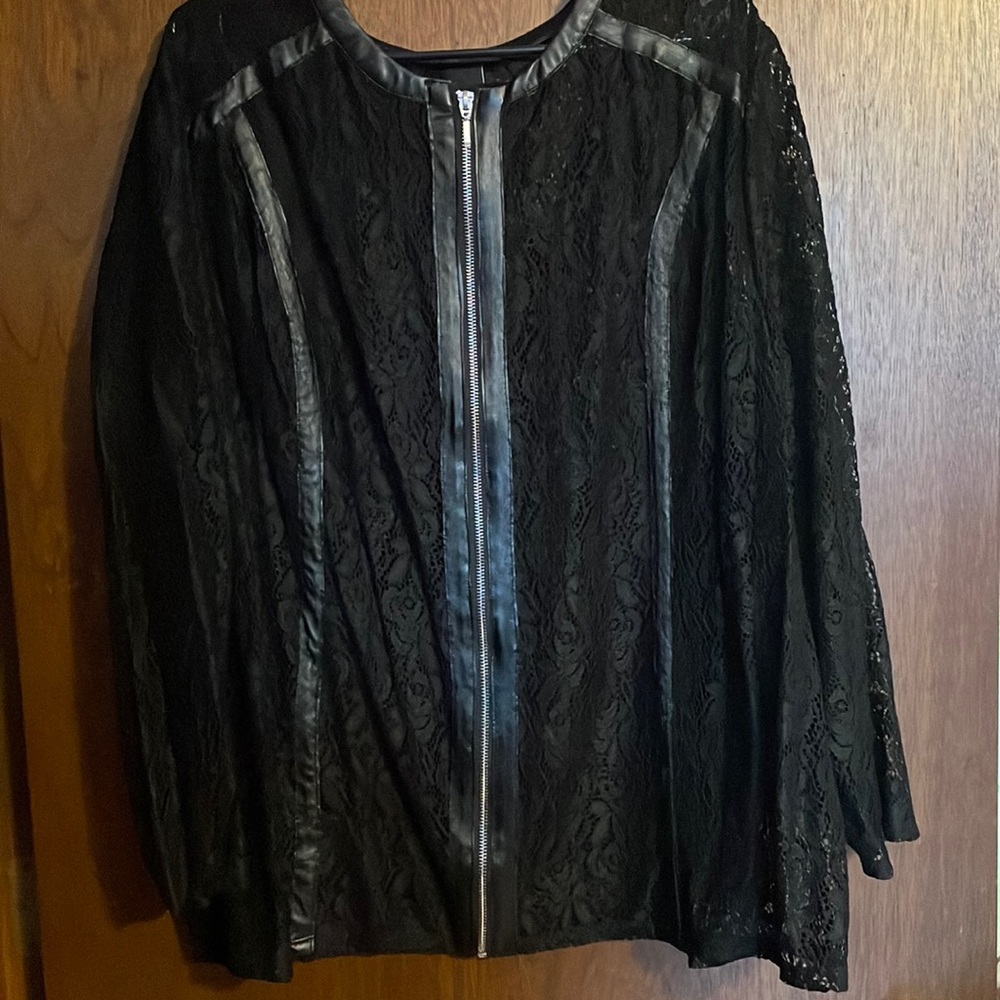 Catherine’s 3X Lace long sleeve zip up